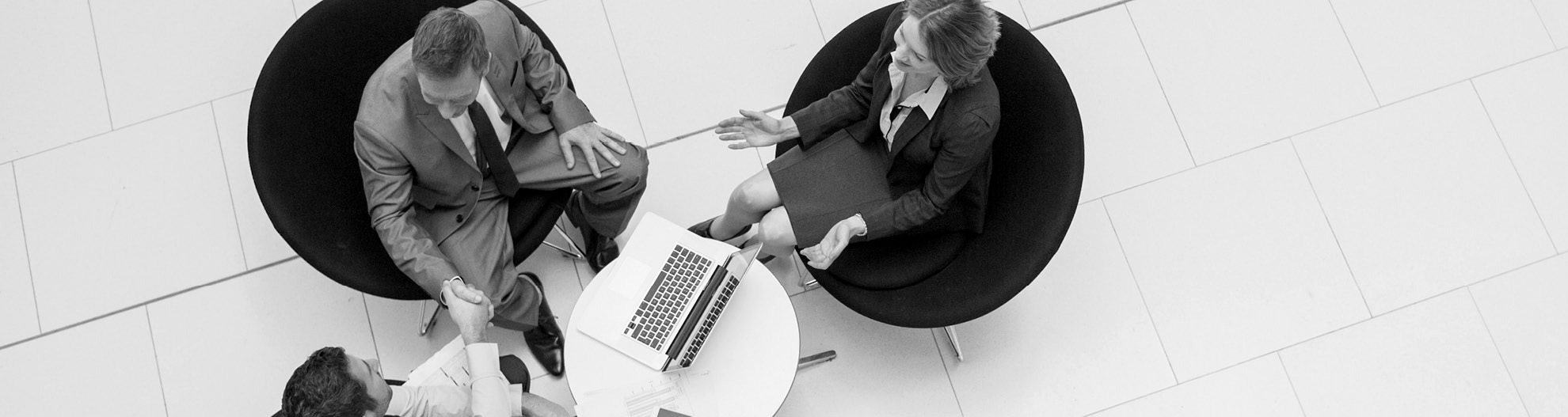 Aerial image of professional business meeting